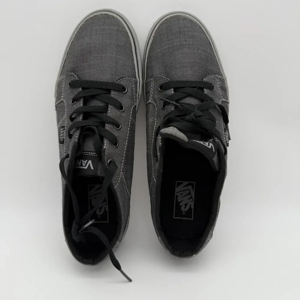 Vans Gray and Black Canvas Sneakers - Men's Size 9 - Picture 7 of 11